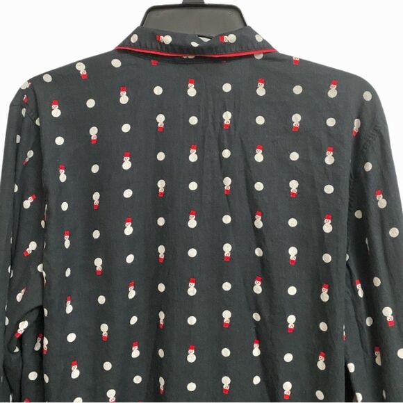 Victoria's Secret Snowman Pajama Top Women's Size M Black White Red Coquette - Picture 9 of 12